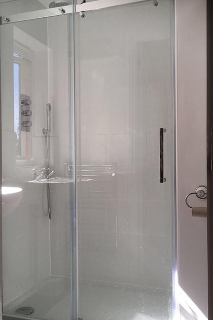 Contemporary shower installation completed